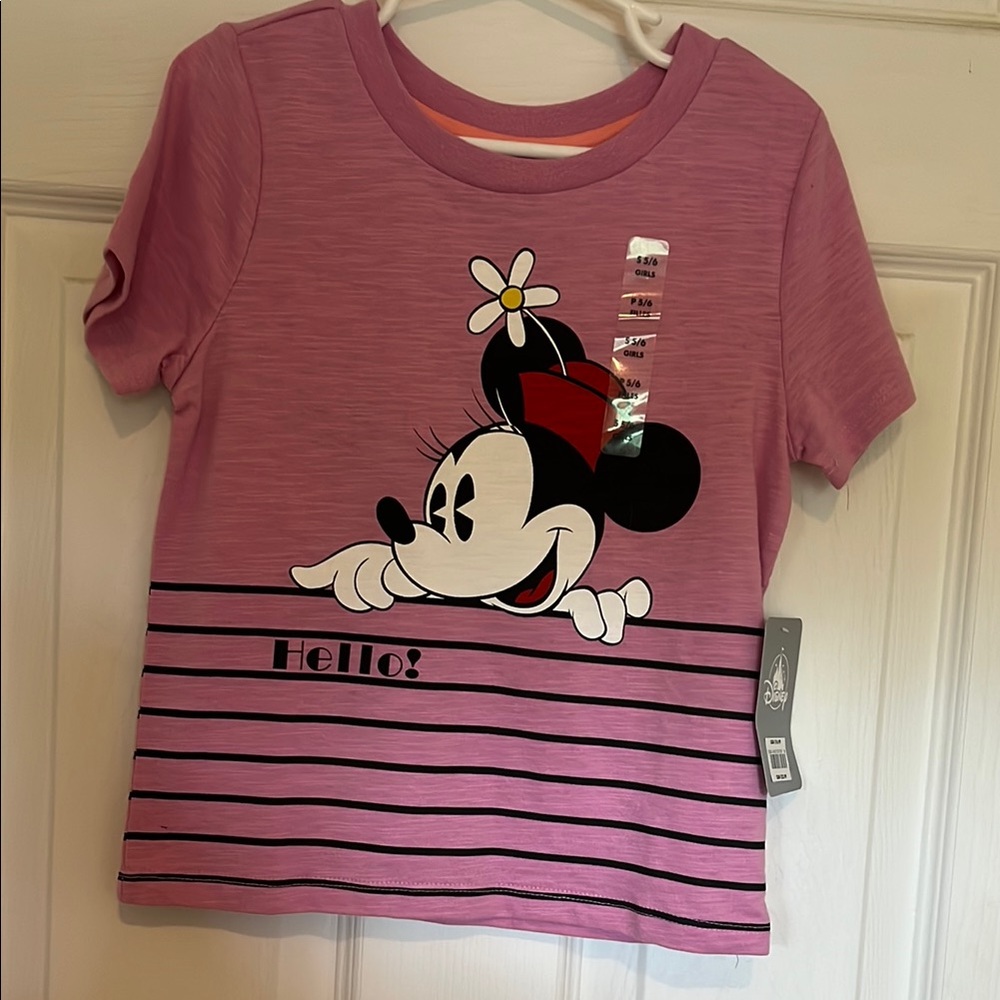 Disney Pink Mickey Mouse Short Sleeve Tee child size S (5/6) NWT